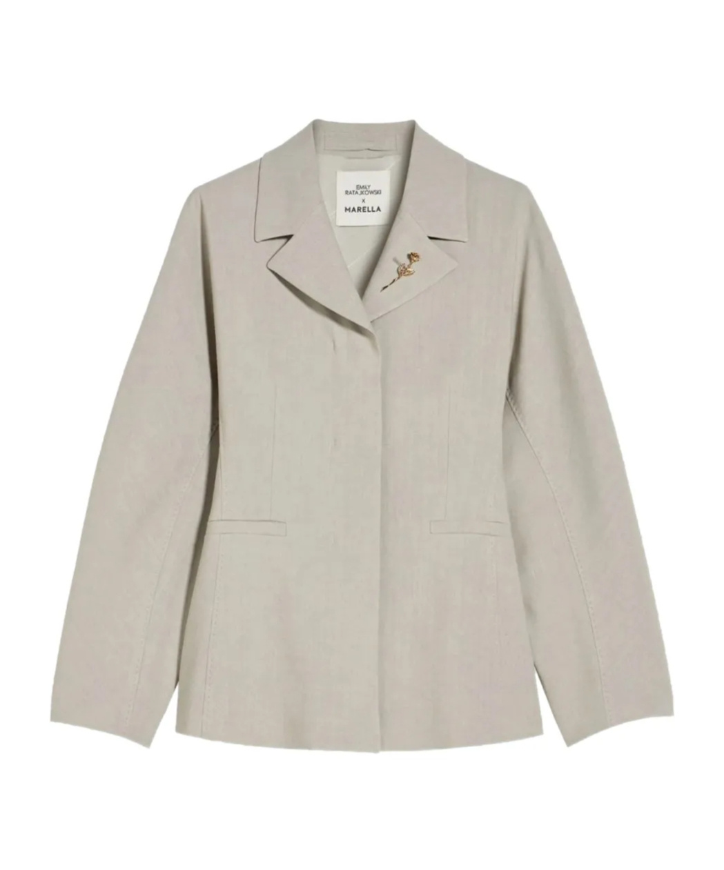 Shop Marella Single-breasted Blazer In Sand Beige