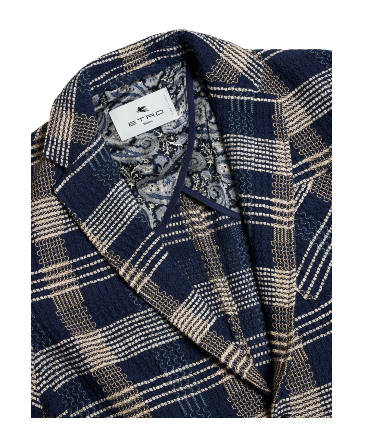 Etro Irregular Checked Knitted Suit In Black