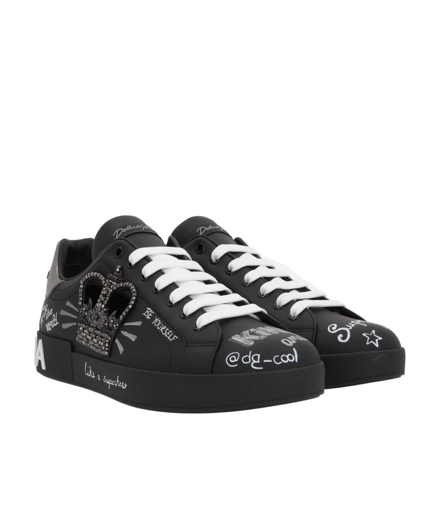 Dolce & Gabbana Lace-up Low-cut Casual Skate Shoes In Black