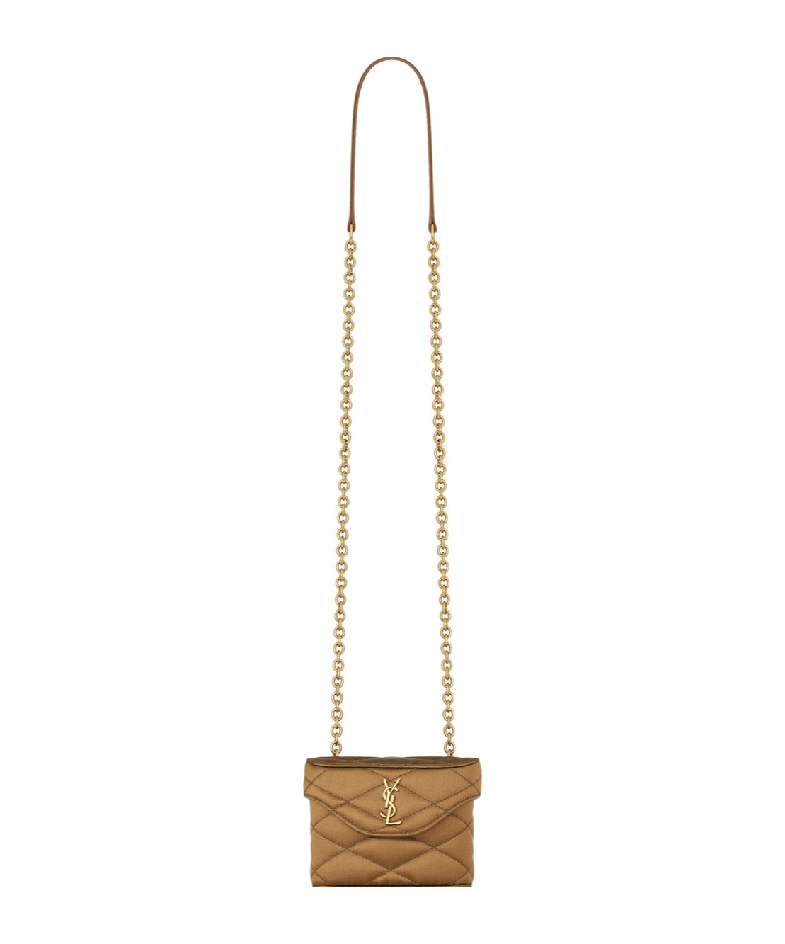 Saint Laurent June Micro Box Bag In Satin In Bitter Cocoa