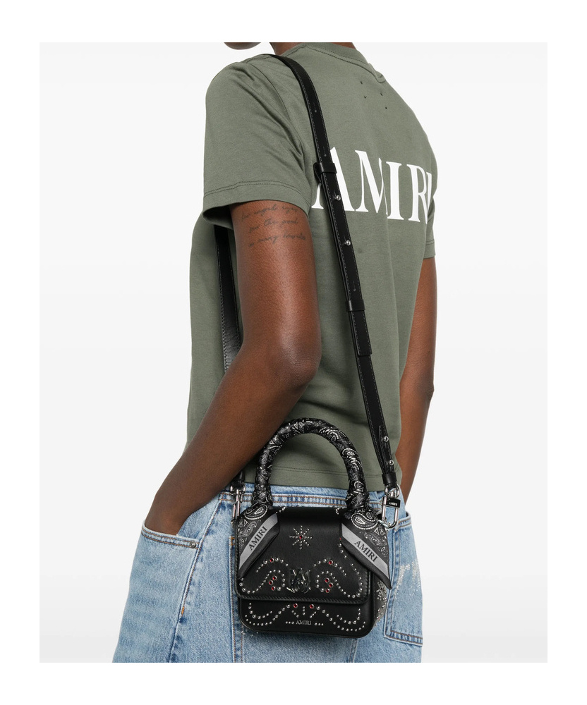 Amiri Micro Ma Stud Tote Bag In Black