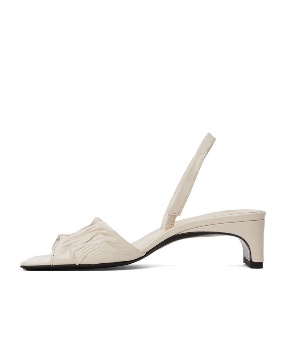 Totême Off-white 'the Gathered Scoop' Heeled Sandals In Nude