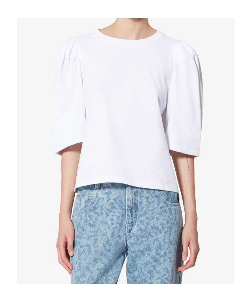 Isabel Marant Étoile Maeliss Tee Puff-sleeve T-shirt In White