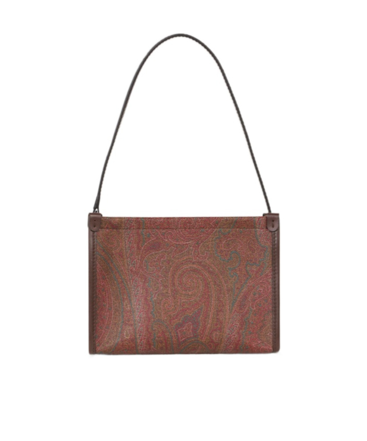 Etro Jacquard Zipped Shoulder Bag In Brown