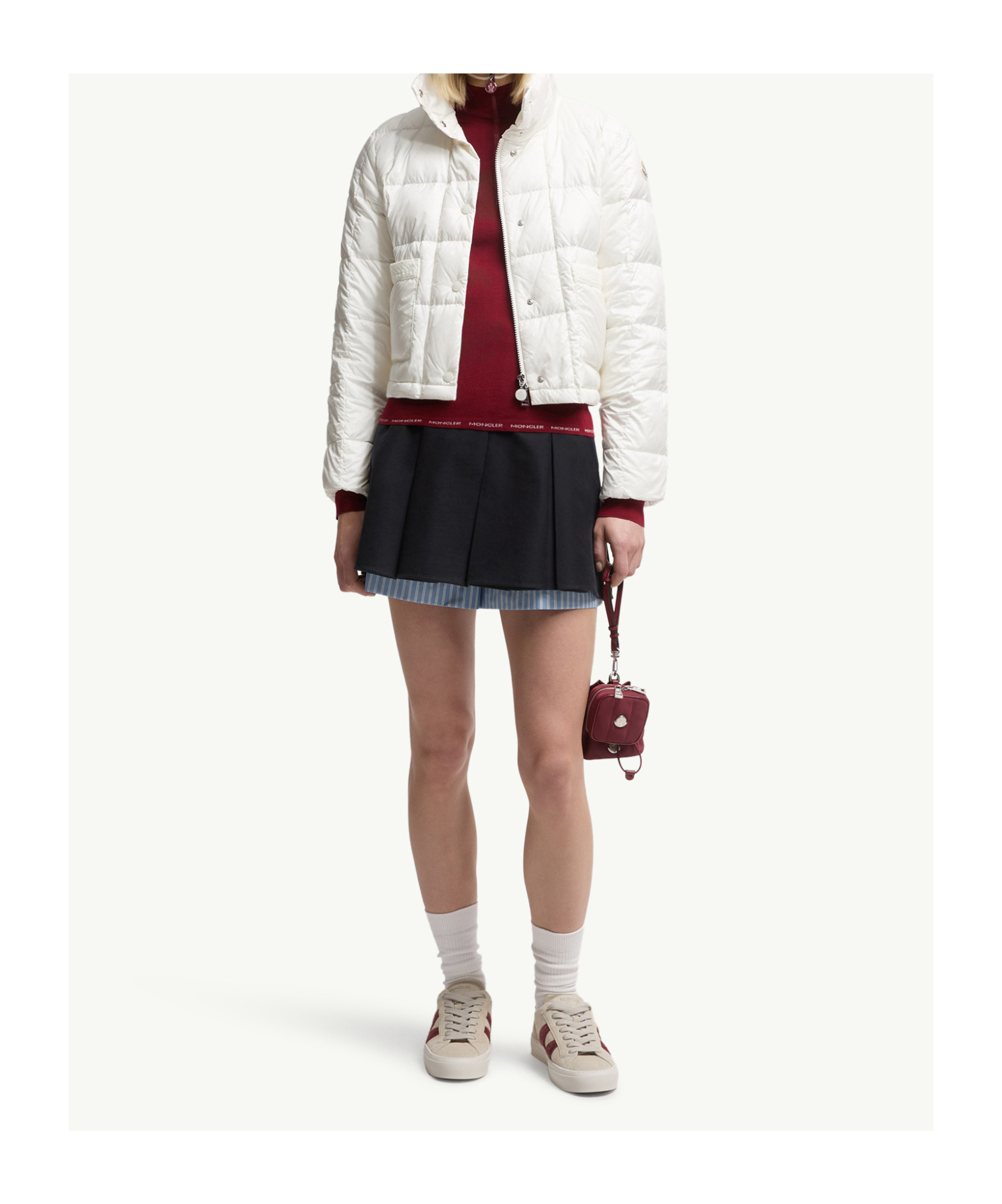 Moncler Long Sleeve Down Jacket In Neutral
