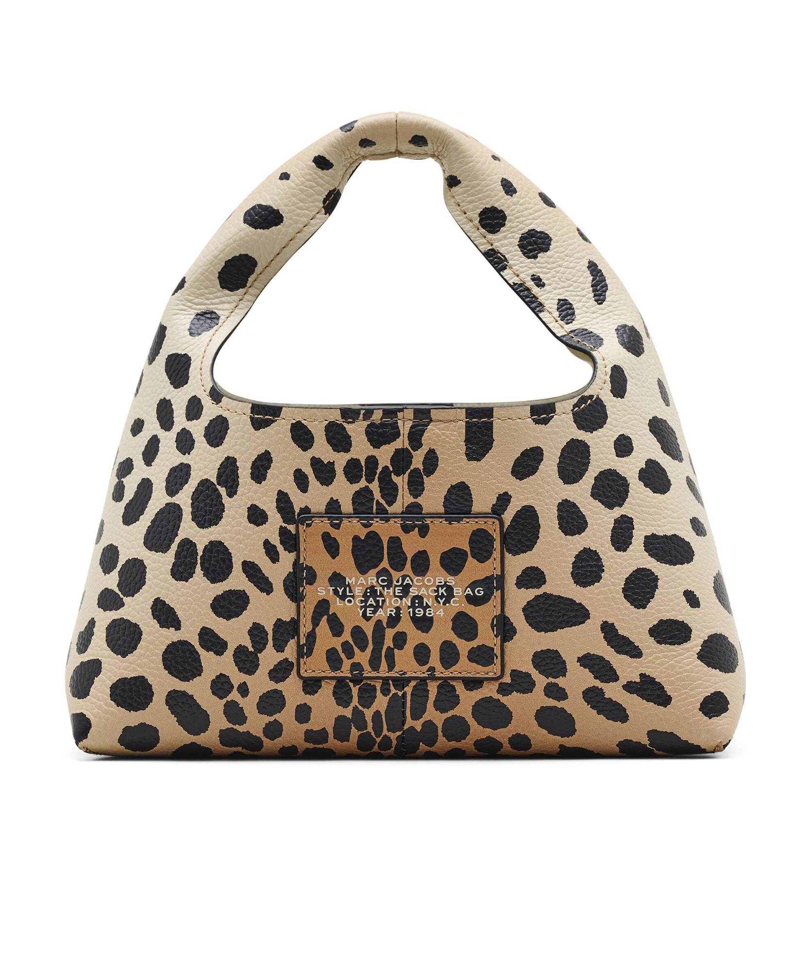 Marc Jacobs The Sack Mini Leopard-print Leather Top Handle Bag In Brown