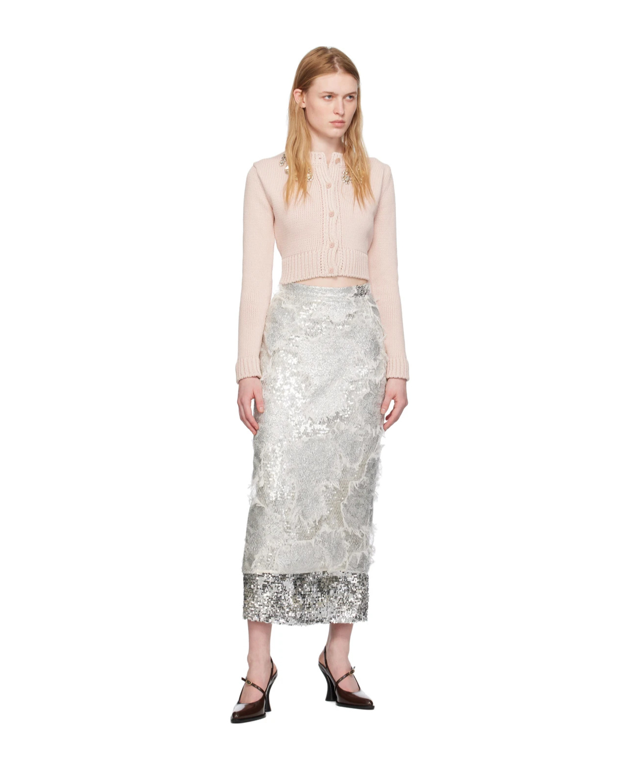 Shop Erdem Layered Mid-length Skirt In White