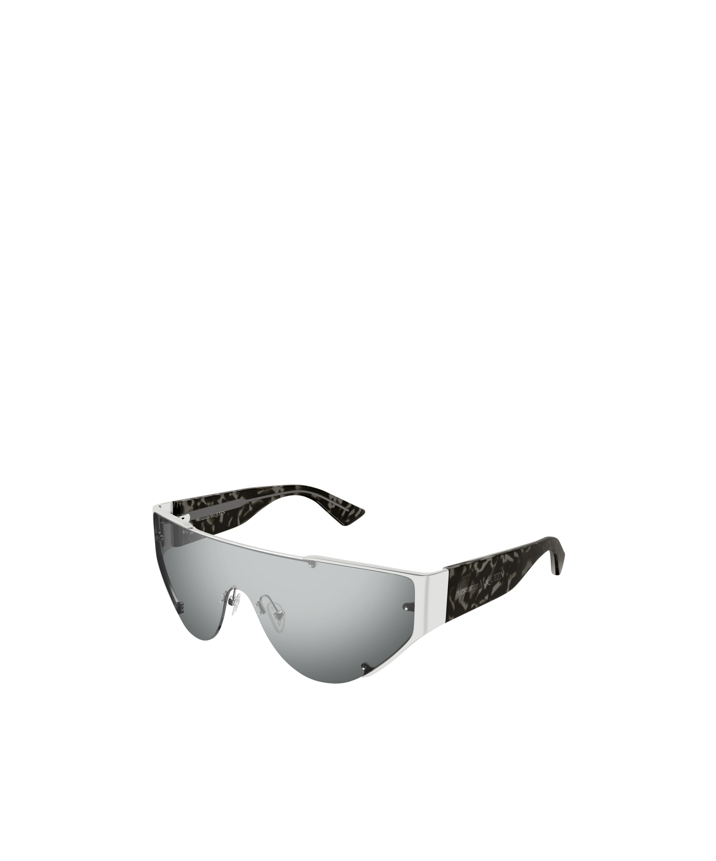 Alexander Mcqueen Shield-frame Mirrored Sunglasses In Gray