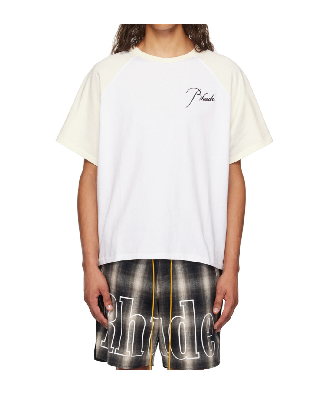 Shop Rhude Logo Raglan T-shirt In White