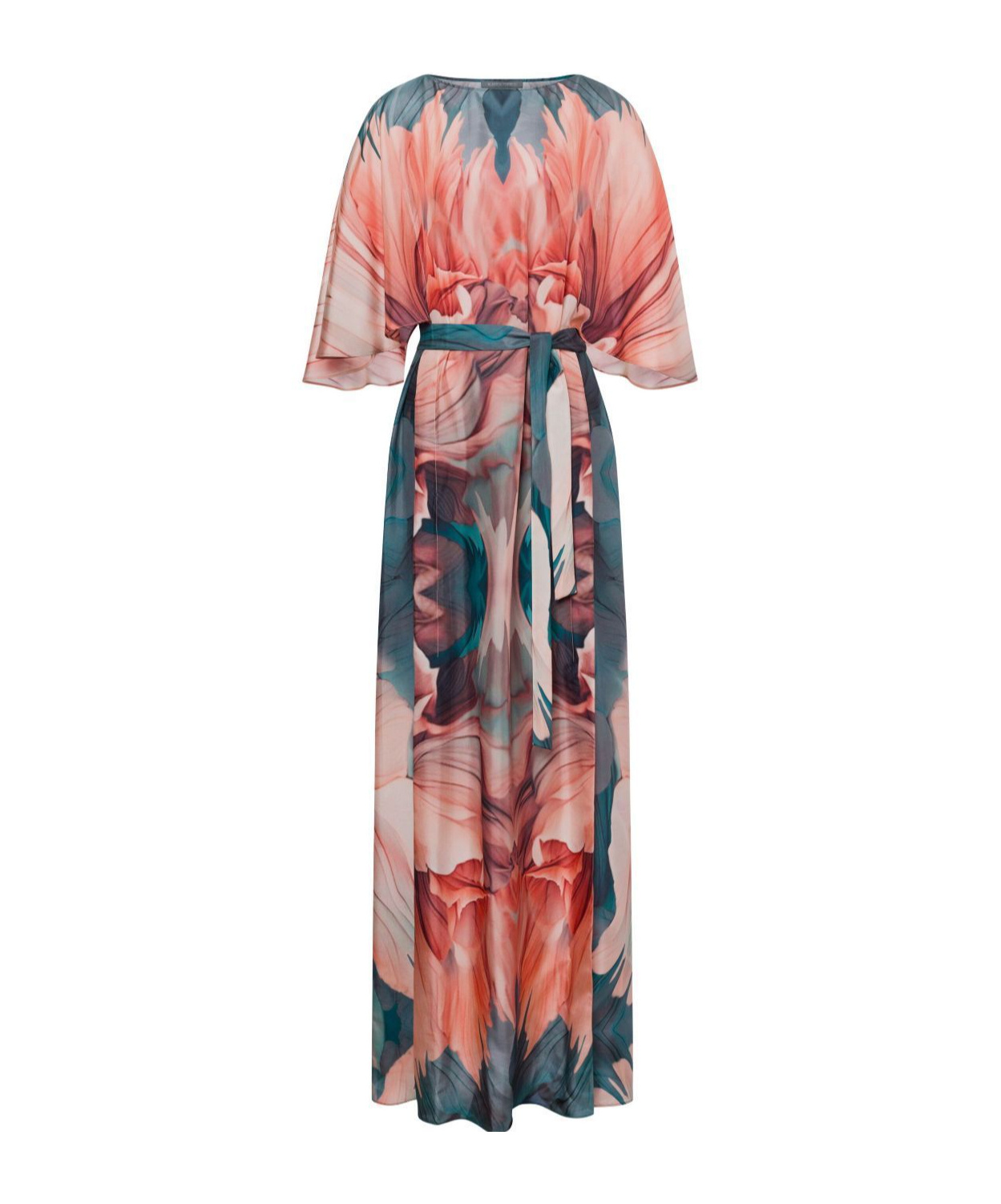 Alberta Ferretti Dress In Habotai With Petal Print