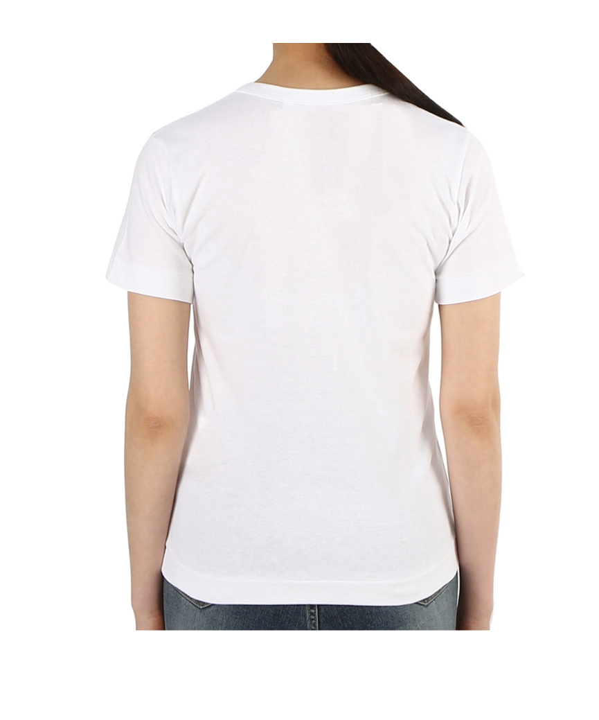 Comme Des Garçons Play Peek A Boo Heart T-shirt In White