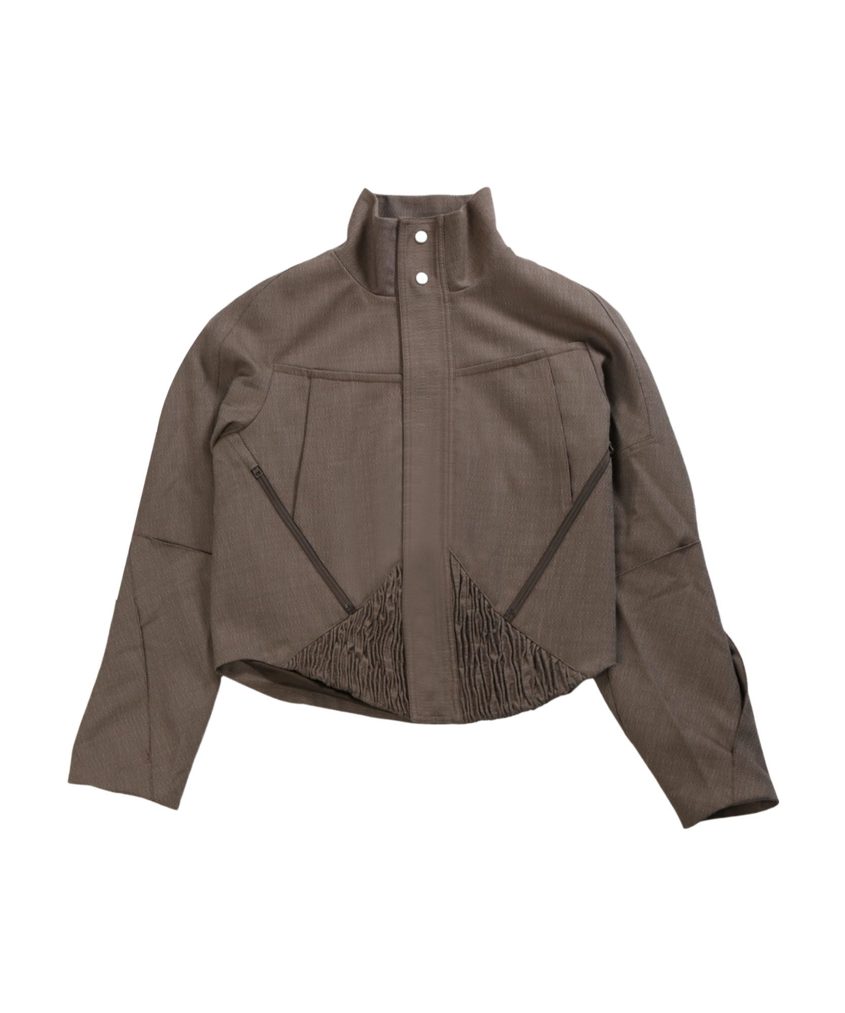 Kiko Kostadinov Zafar Cropped Jacket Herringbone Wool In Brown
