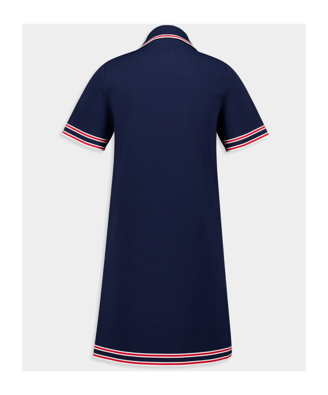GUCCI STRIPE DETAIL KNITTED POLO DRESS