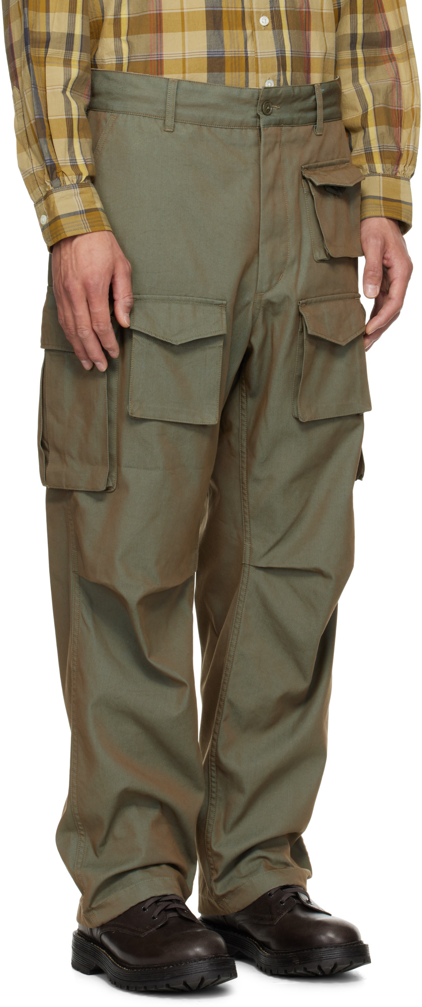 Engineered Garments Khaki Fa Cargo Pants In Green