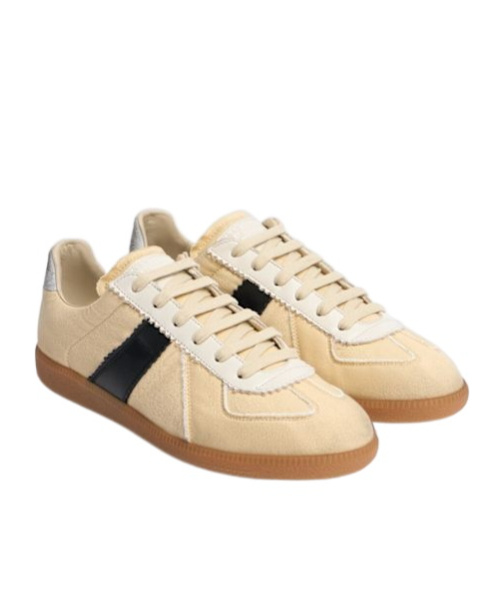 Maison Margiela Replica Leather And Suede-trimmed Twill Sneakers