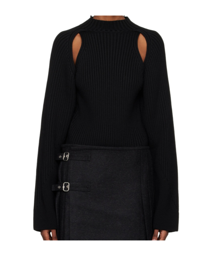 Jean Paul Gaultier Hollow Sweater In Black