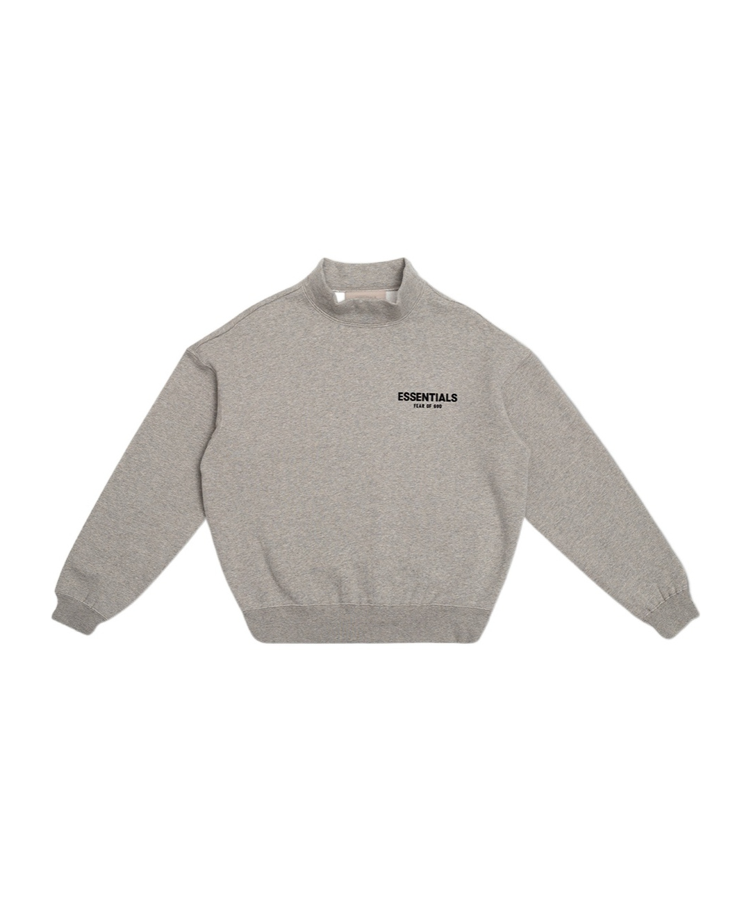 Essentials Logo-print Mock-neck Sweatshirt In Gray