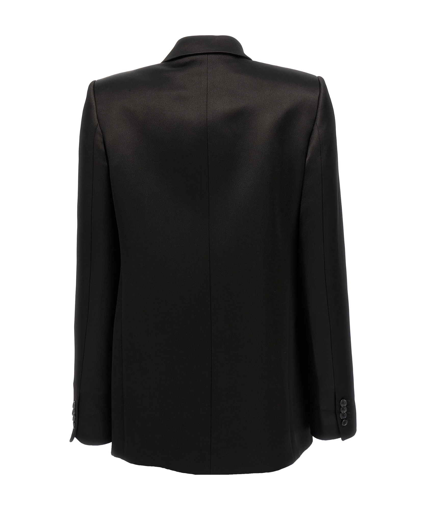 Khaite Willow Double-breasted Mikado Blazer In Black