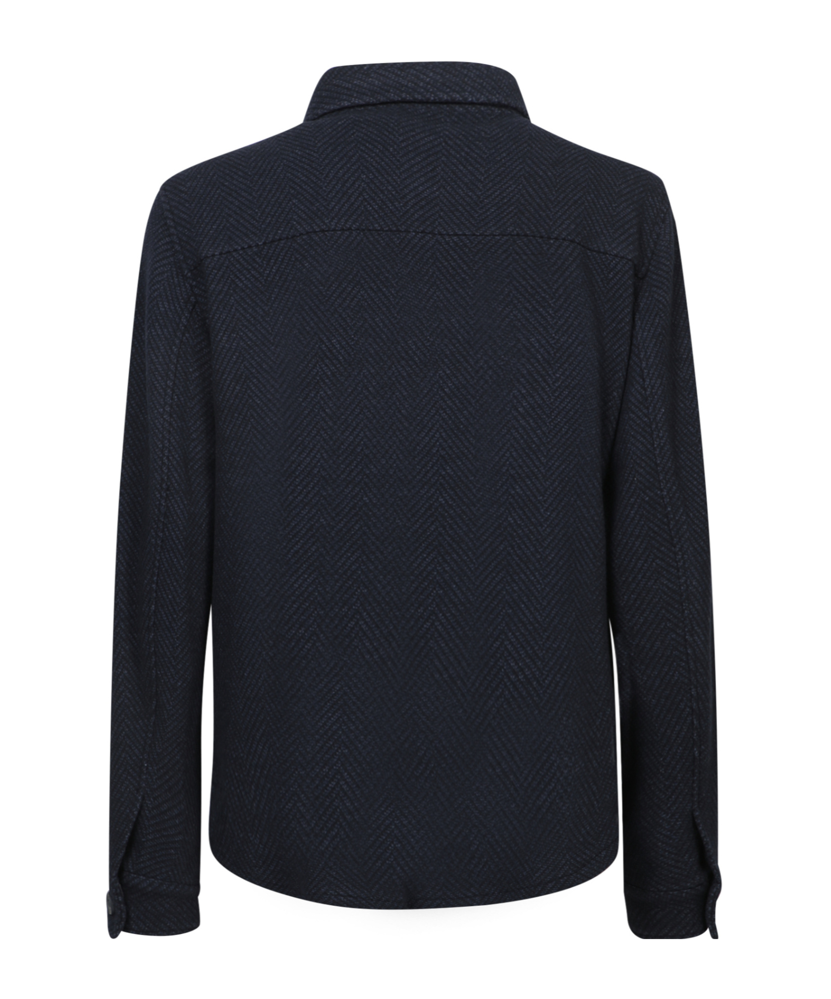 Herno Blue Wool Herringbone Overshirt