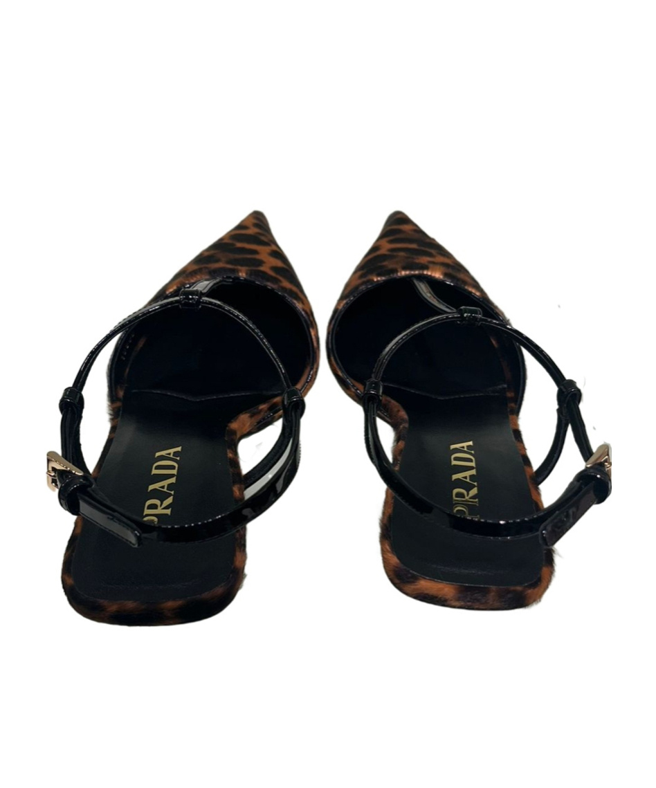 Prada Printed High-heeled Sandals In Black