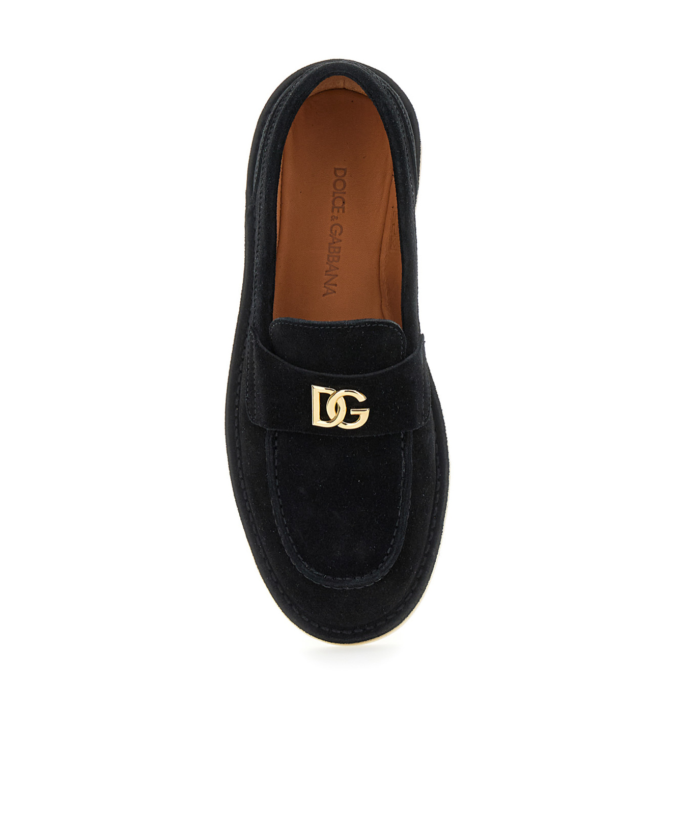 Dolce & Gabbana Logo-lettering Loafers In Black
