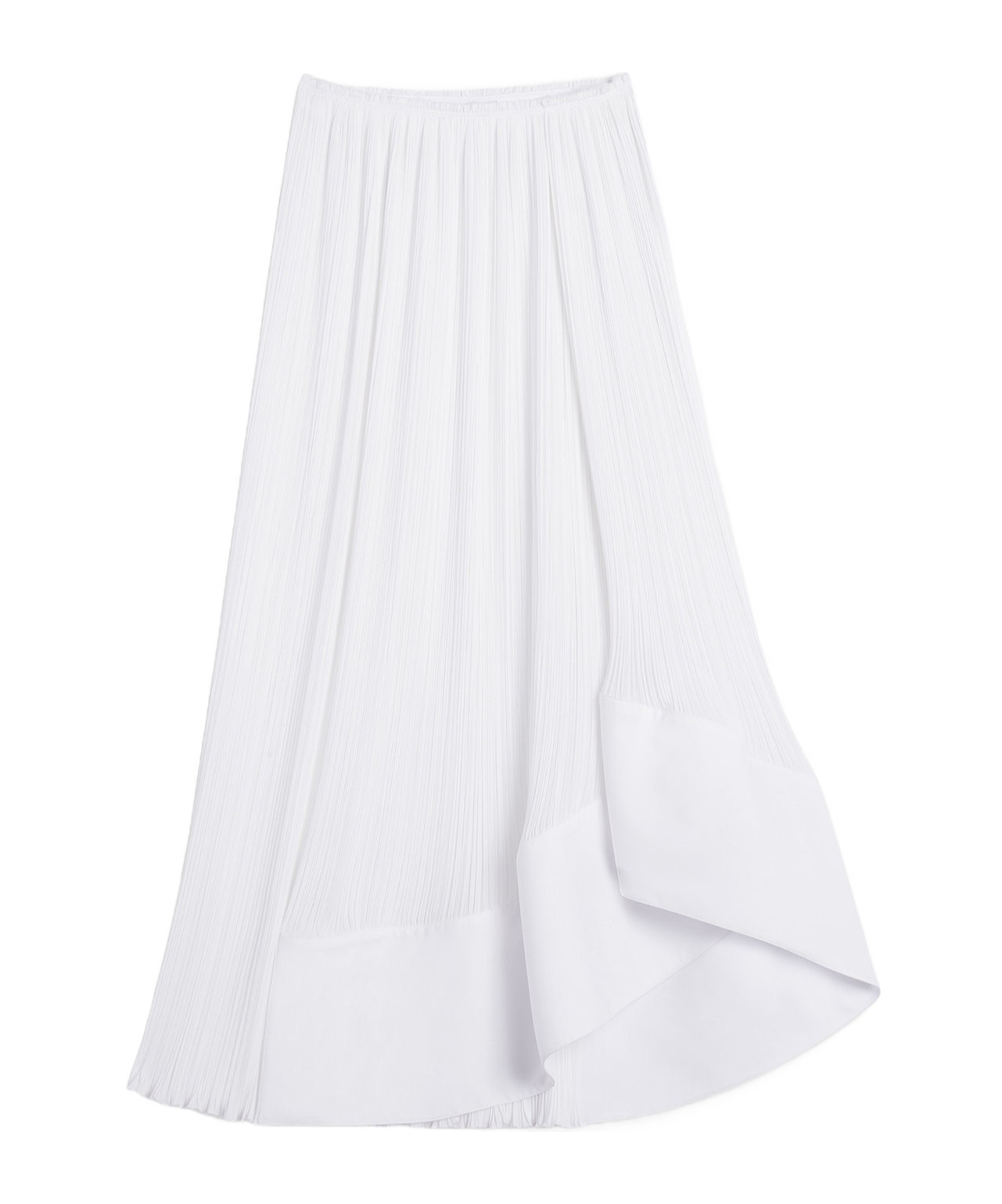 Lanvin Pleated High Waist Midi Skirt In White