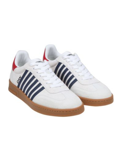 Dsquared2 Man Sneakers Off White Size 8 Calfskin In White