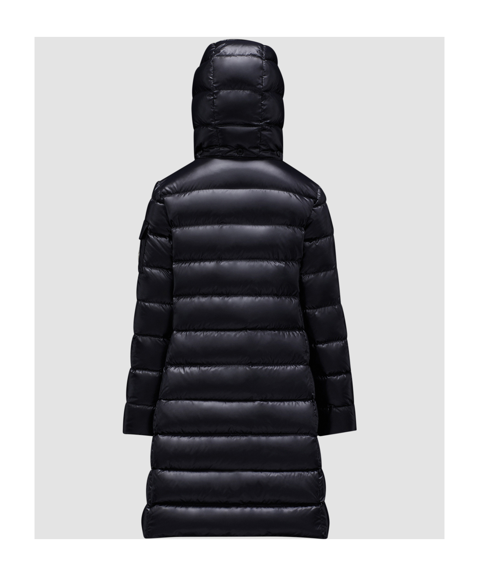 Moncler Moka Long Down Jacket In Blue