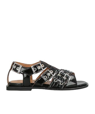 Ganni Gladiator Sandals In Black