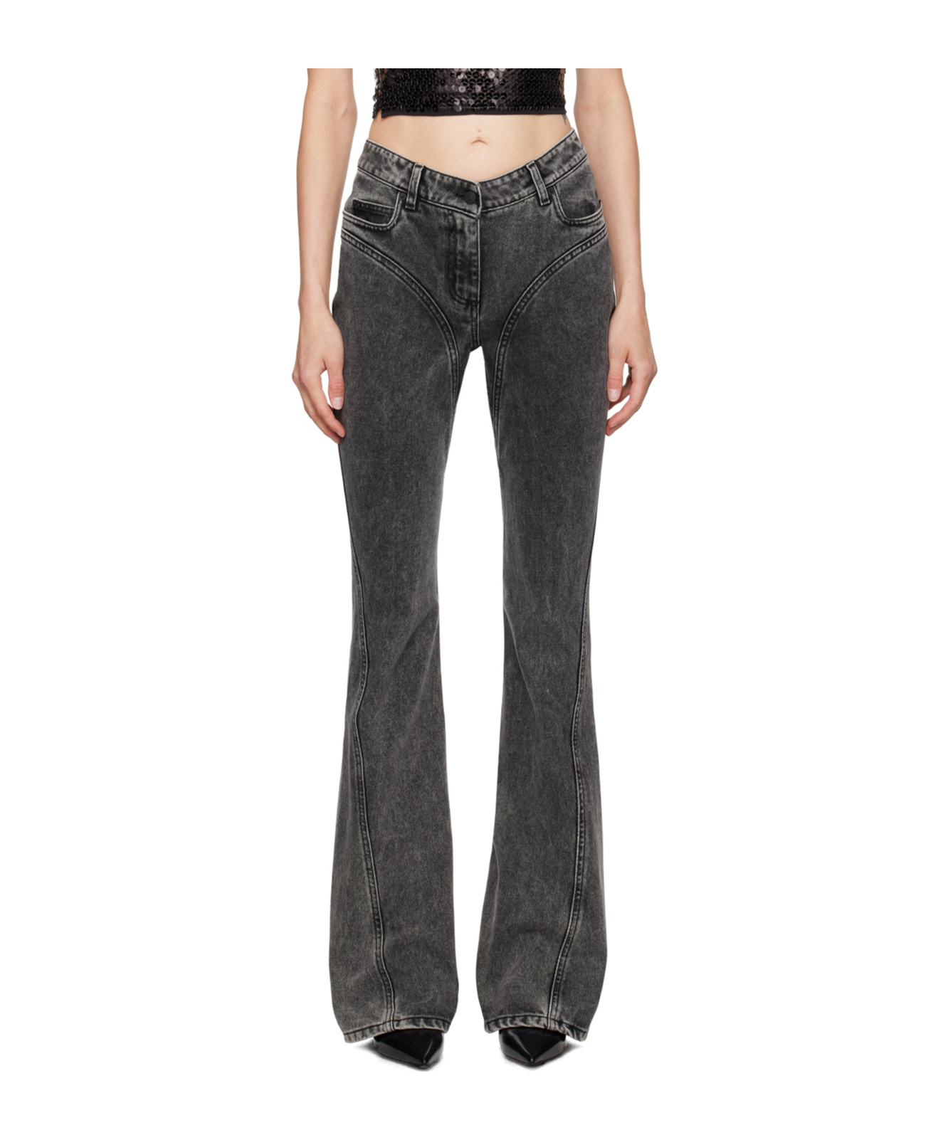 Mugler Belt-loop Jeans In Black