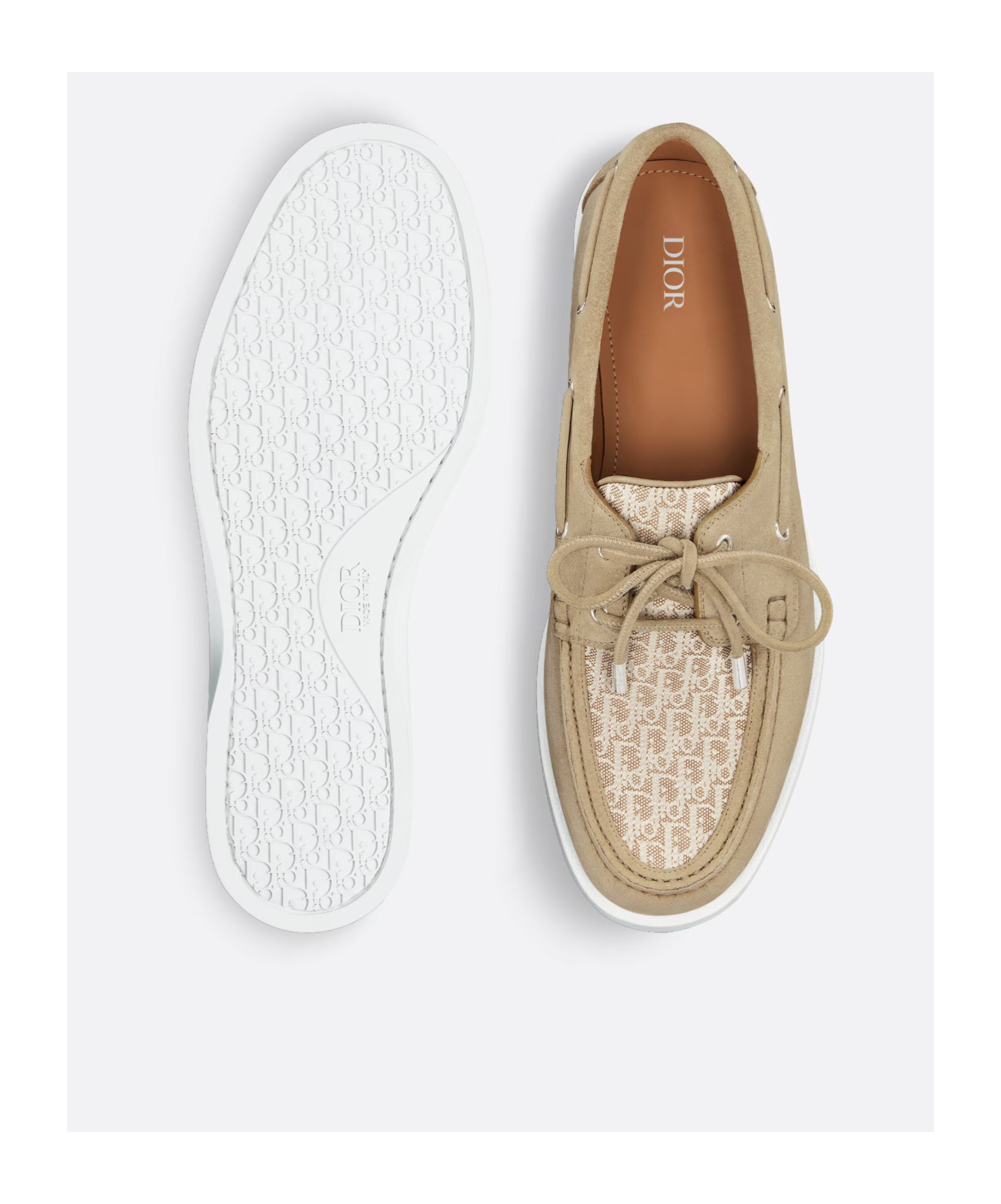 Dior Granville Lace Up Casual Shoes In Nude