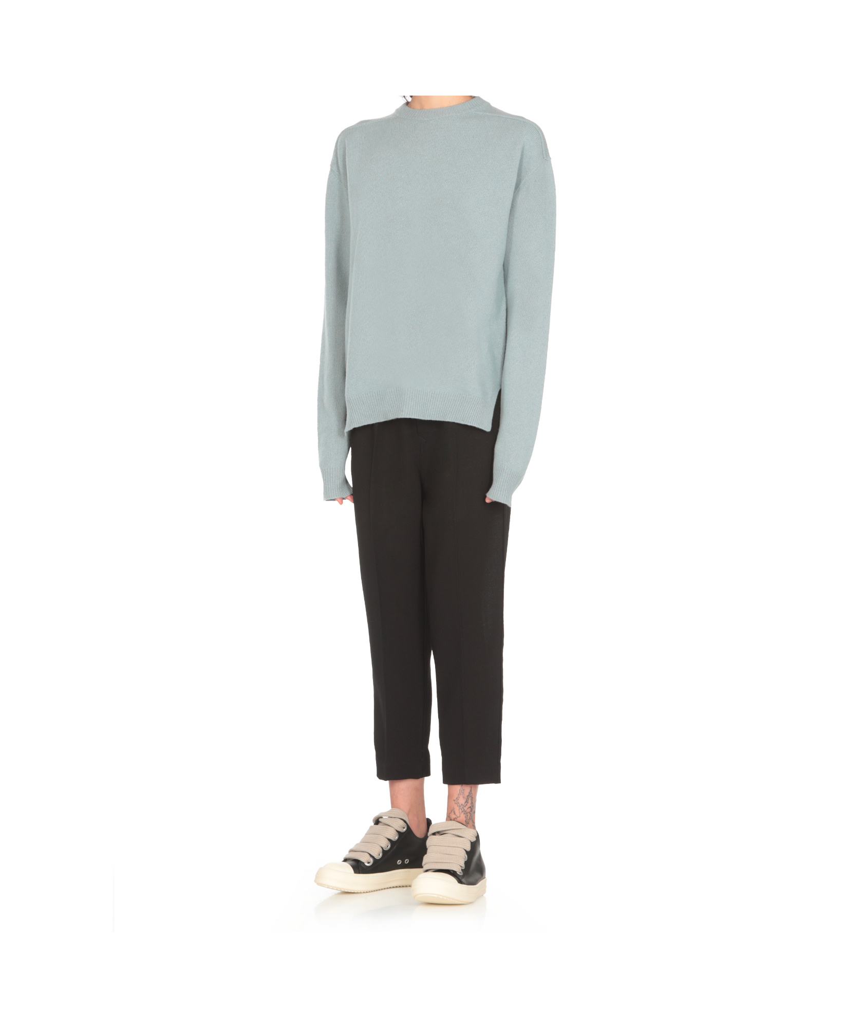 Rick Owens Long-sleeved Sweater In Gray