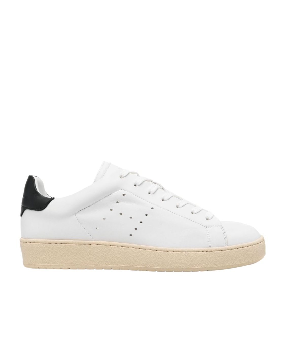 Hogan Leather Sneakers With Perforated Round Toe In White
