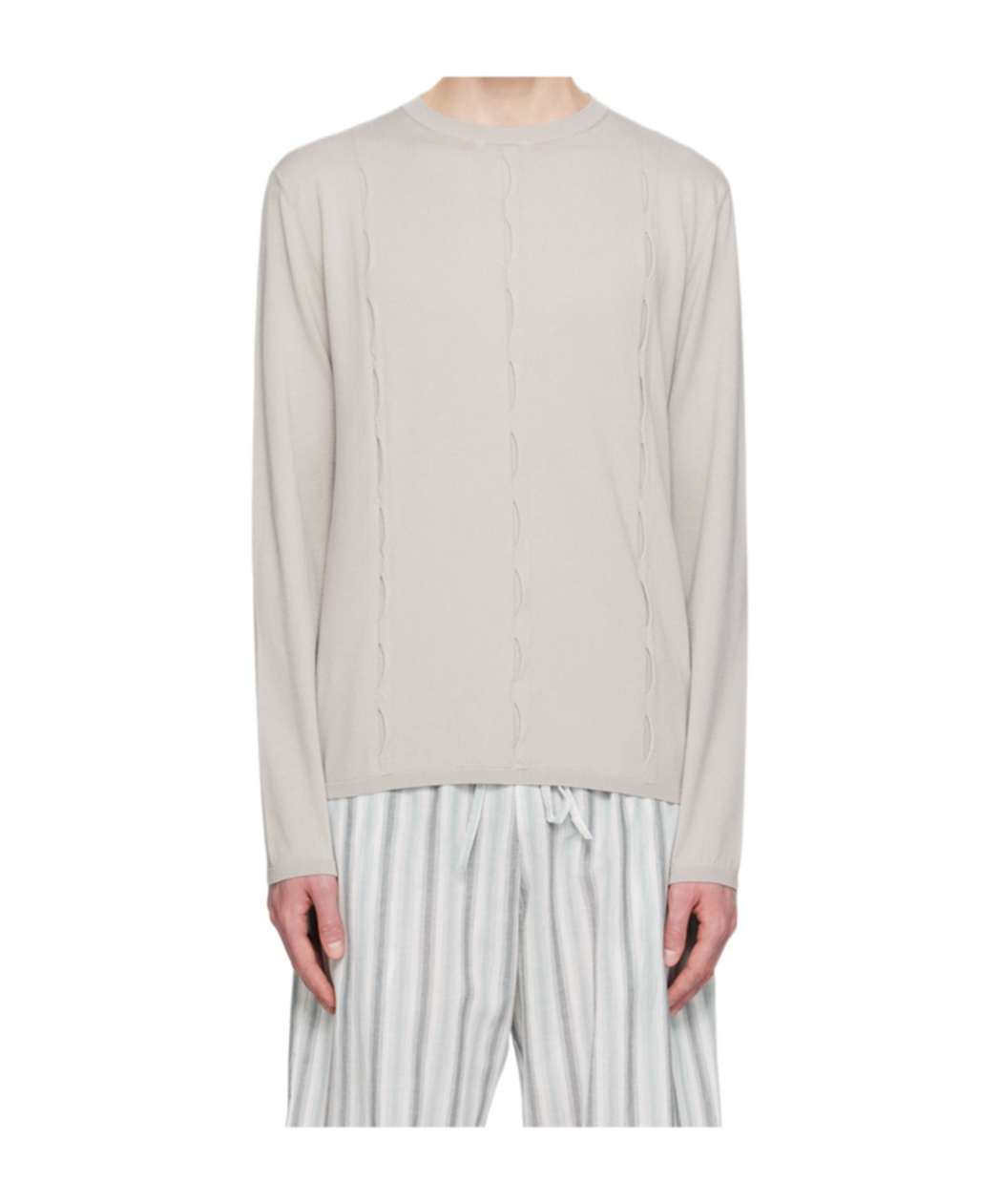 Gimaguas Gray Forat Sweater In White