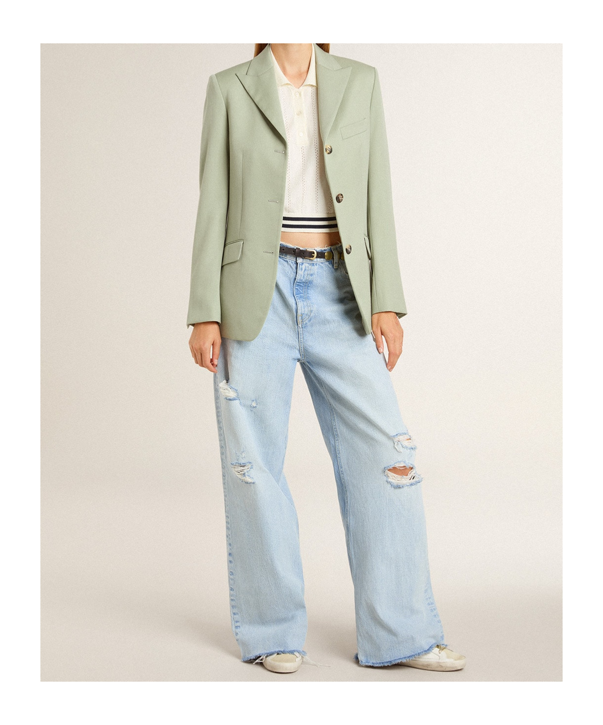 Golden Goose Womens Pants In Lived-in Effect Denim In Blue