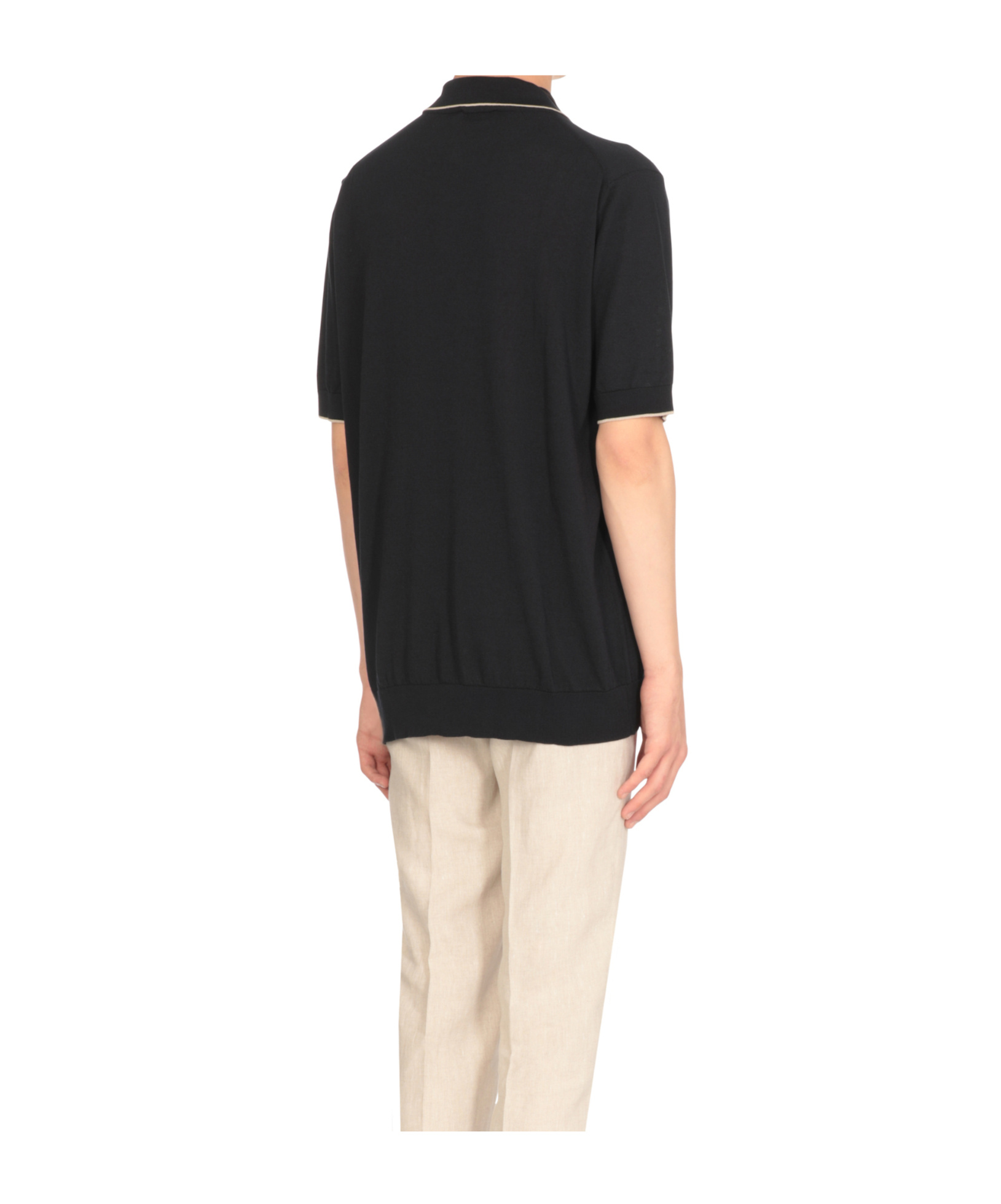 Peserico Cotton Polo Shirt In Black