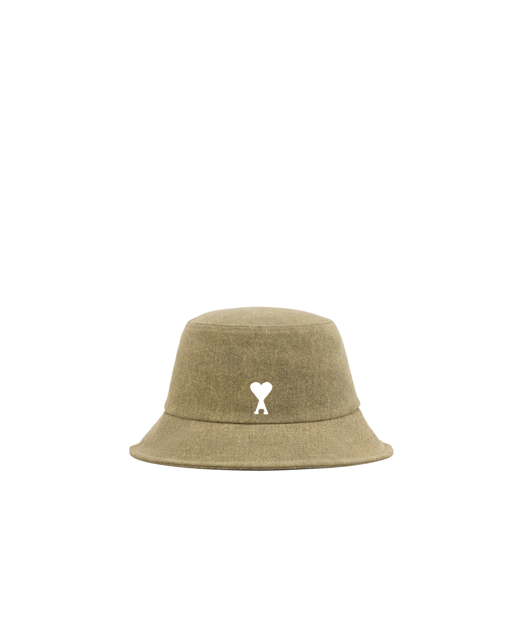 Ami Alexandre Mattiussi Green Cotton Ami De Coeur Embroidery Bucket Hat Green In Nude
