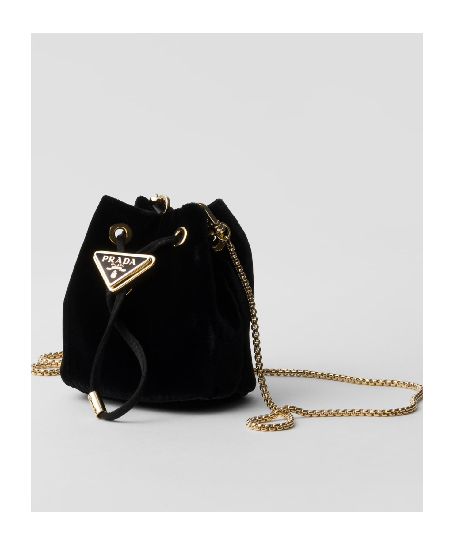 Prada Velvet Mini Bag In Black