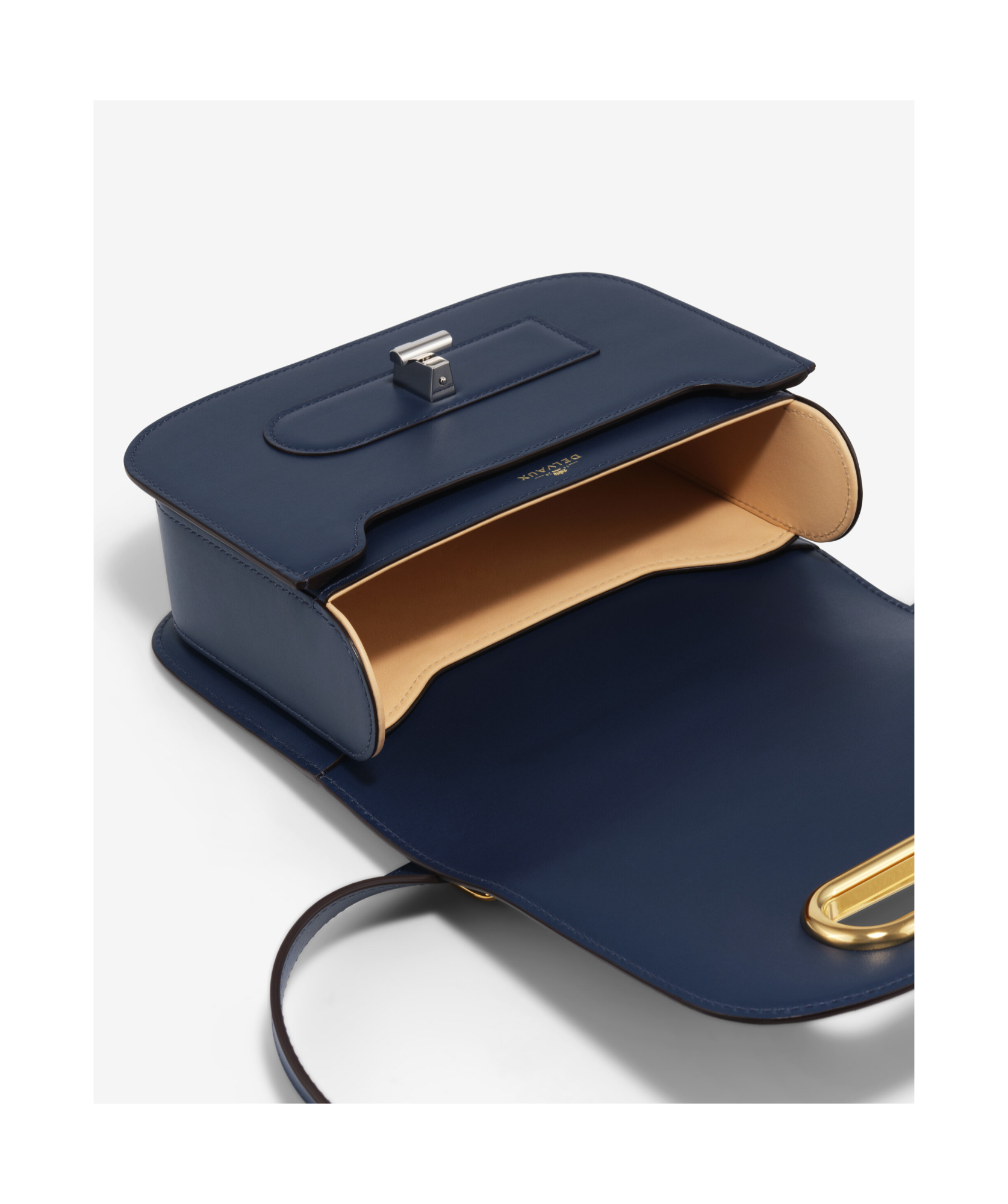 Delvaux Flip Shoulder Bag In Black