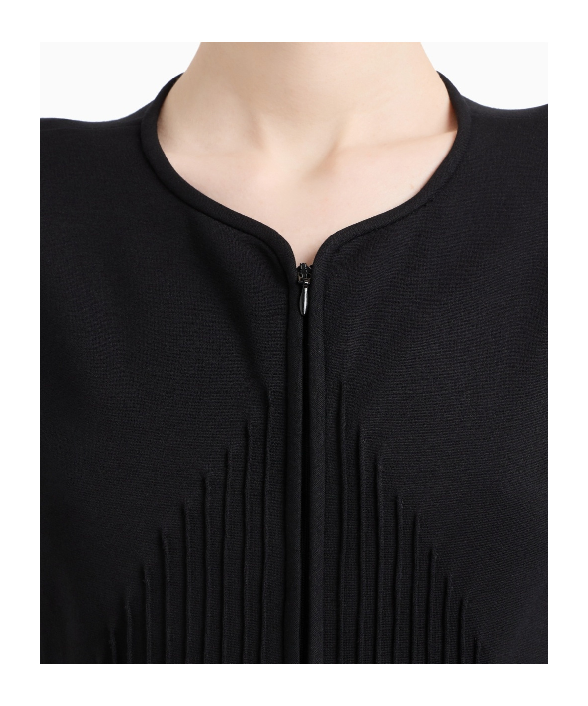 Emporio Armani Milano-stitch Jacket With Shoulder Pads In Black