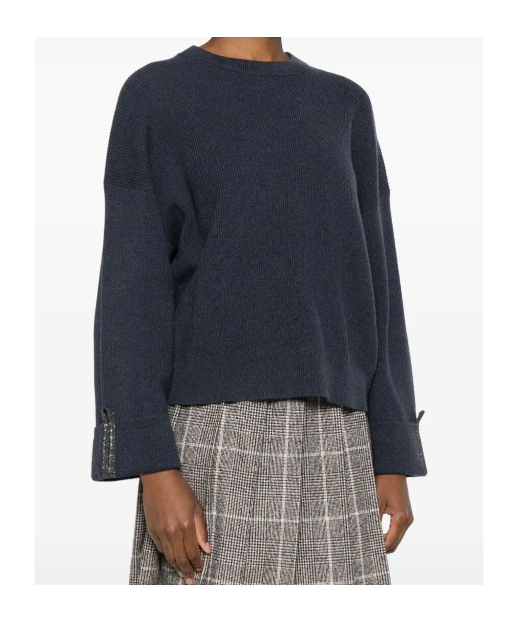 Brunello Cucinelli Cuff-detail Sweater In Black