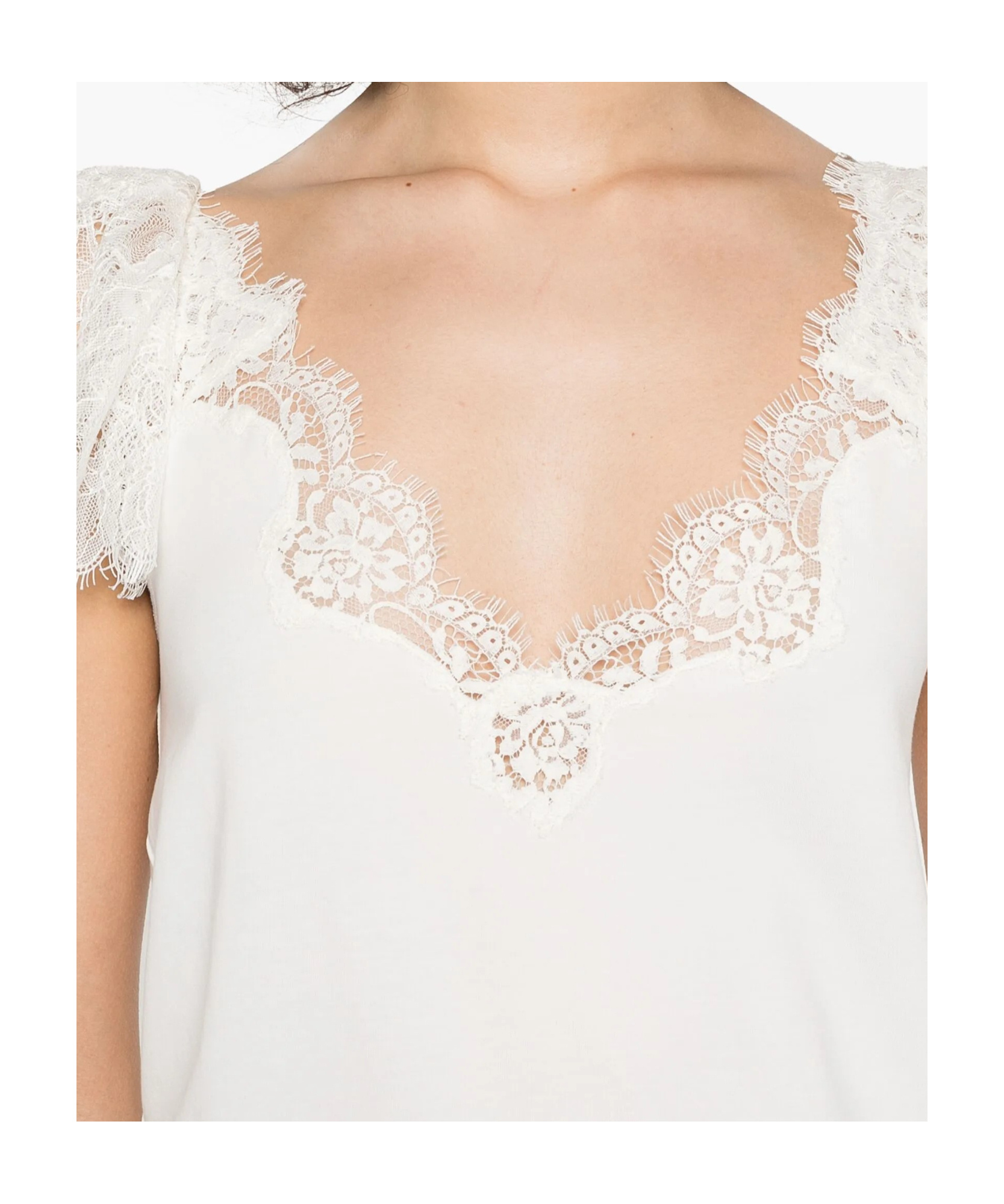 Ermanno Firenze Lace-trim Tank Top In White