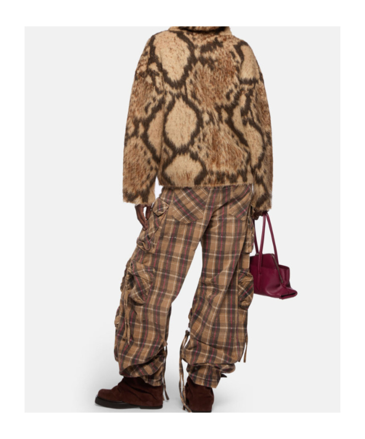 Attico Hooded Pullover Brown Shades In Brown