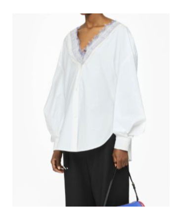 Jw Anderson Lace Trim V-neck Cotton Blouse In White