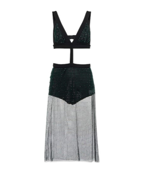 Christopher Kane Embellished Tulle Midi Dress In Gray