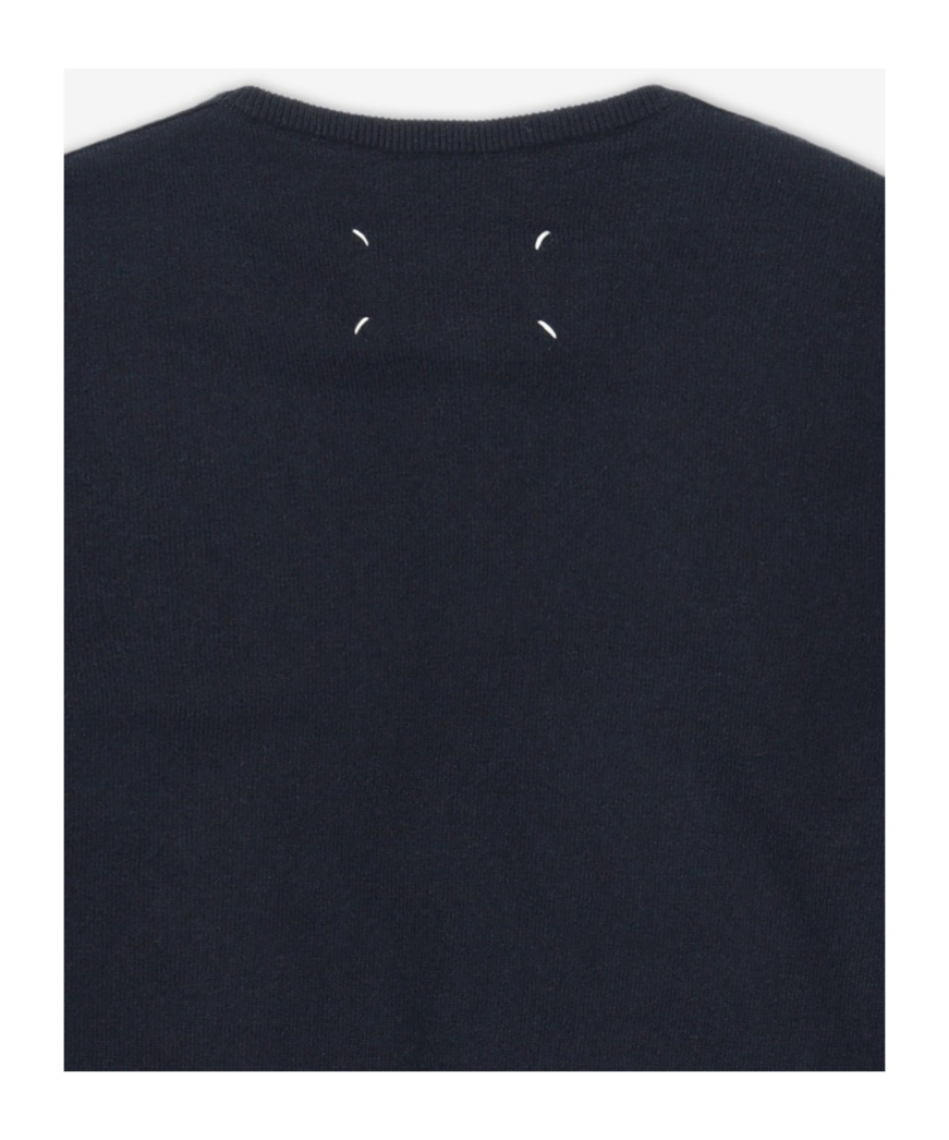 Maison Margiela Long-sleeved Knitted Cardigan In Black
