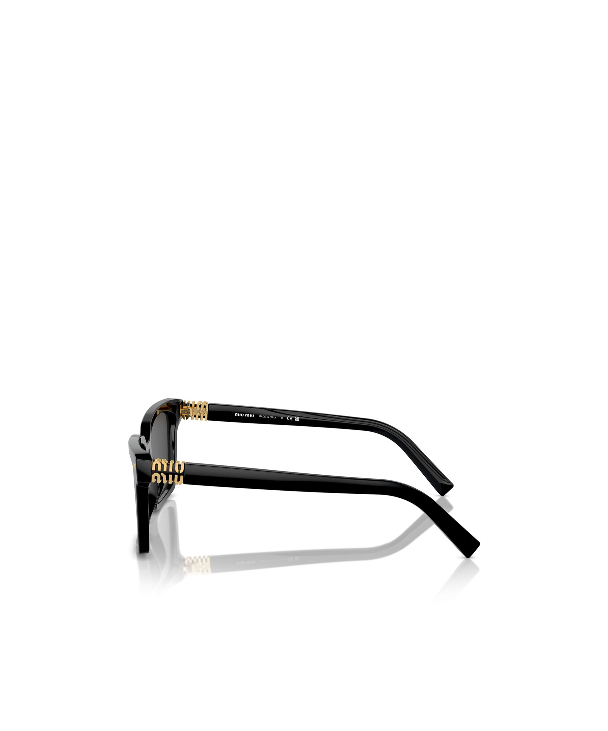 Shop Miu Miu Rectangle-frame Tinted Sunglasses In Black