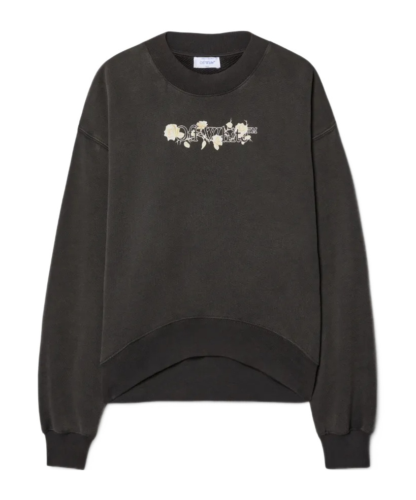 Off-white Bookish Roses Sweatshirt In Black