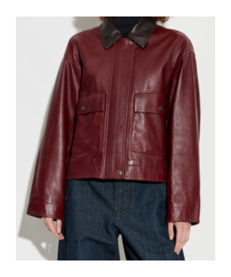 Rag & Bone Lapel Long-sleeved Leather Jacket In Red
