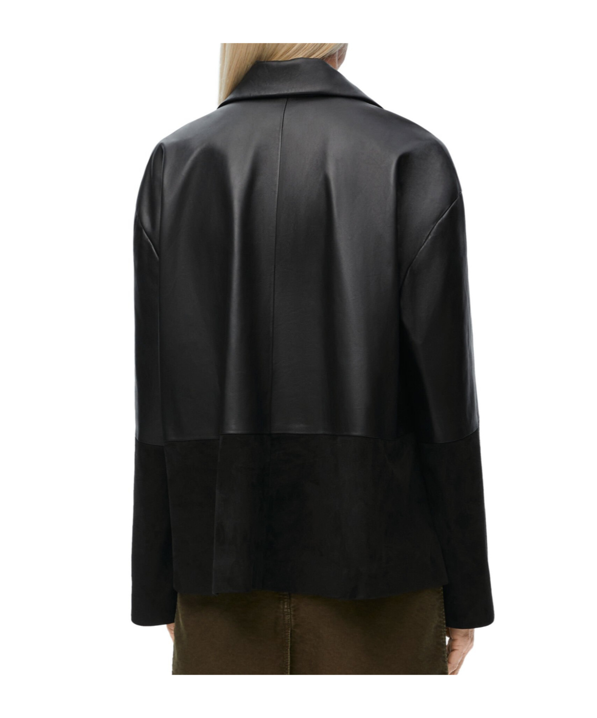 Loewe Anagram-debossed Leather Blazer In Black